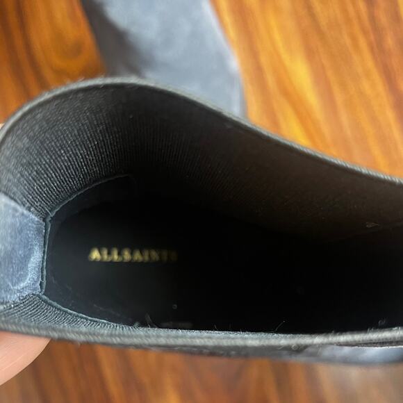 ALL SAINTS Sahara Snakeskin Embossed Suede Bootie Size 39 gray  NEW - Picture 9 of 9